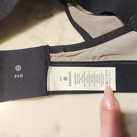 Lululemon Awake to Lace Bra, Black / Barely Beige, Size 34D - Picture 2 of 5